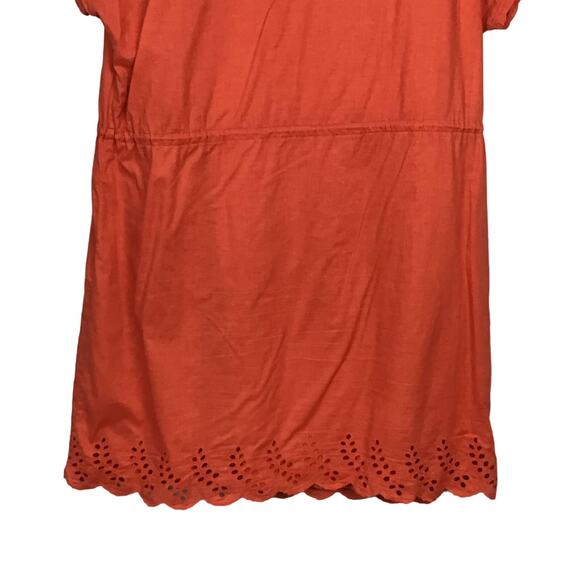 Madewell Eyelet Wildfield Rusted Red Coral Cinnamon Orange Shift Dress sz 12 - Picture 6 of 14